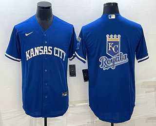 Mens Kansas City Royals Big Logo Blue 2022 City Connect Cool Base Stitched Jersey